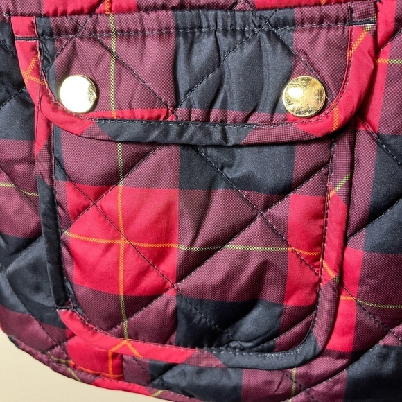 St John’s Bay Buffalo Plaid Festive Holiday Quilted Outdoor Vest Size Small - Picture 8 of 11